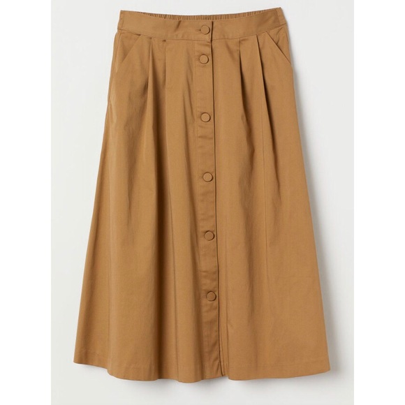 button down midi skirt with pockets